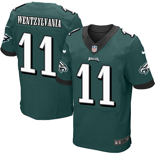 Men's Elite Carson Wentz Nike Jersey Midnight Green Home - #11 Wentzylvania NFL Philadelphia Eagles